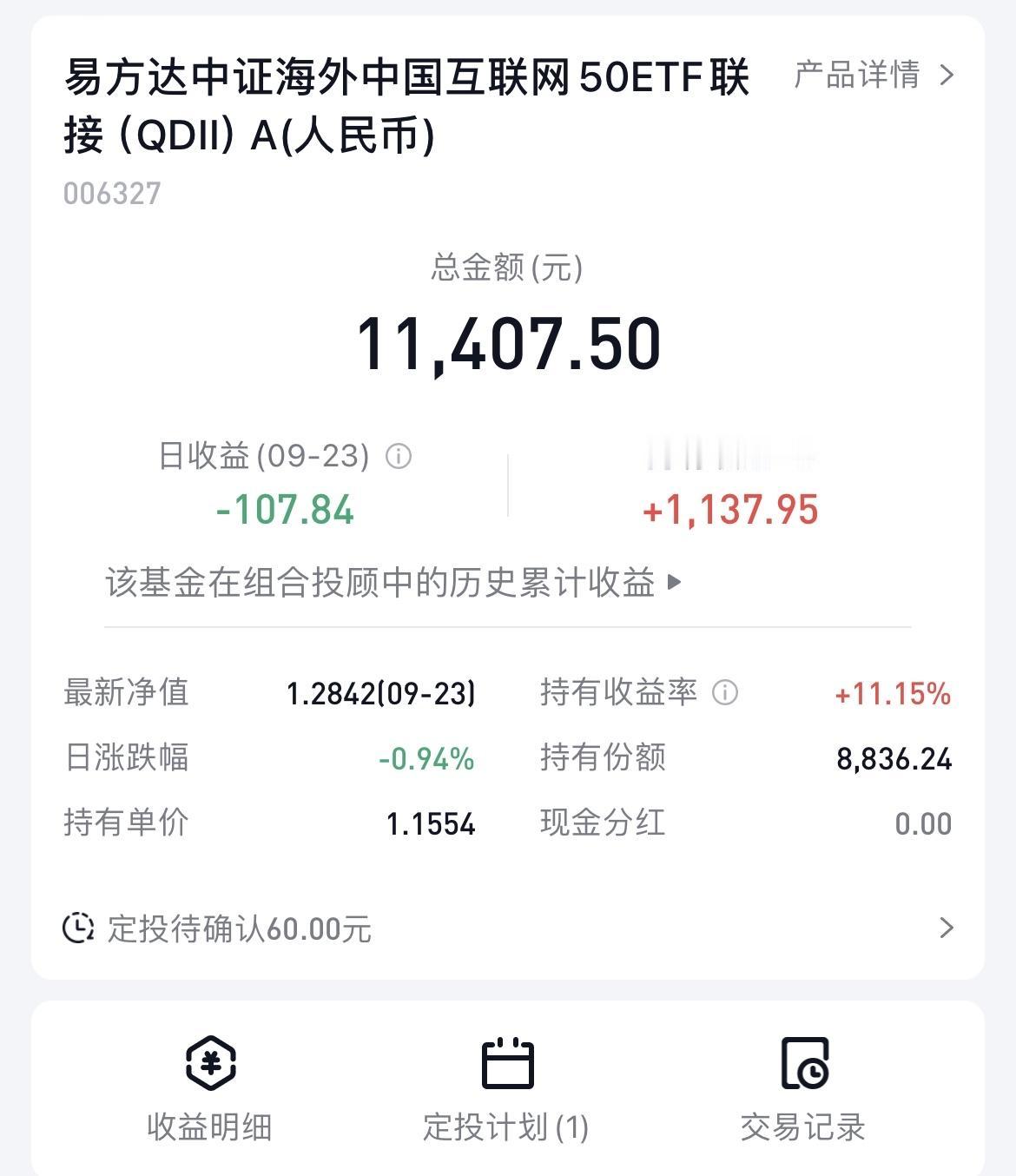 套牢四年的中概互联基金已经盈利 10 个点了，万万没想到，最后账户的亏损，要靠中