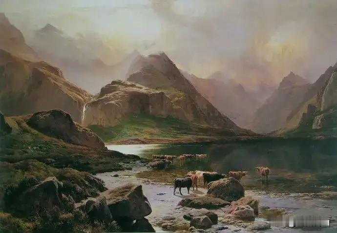 英国风景画家Sidney Richard Percy(1821~1886)绘画作