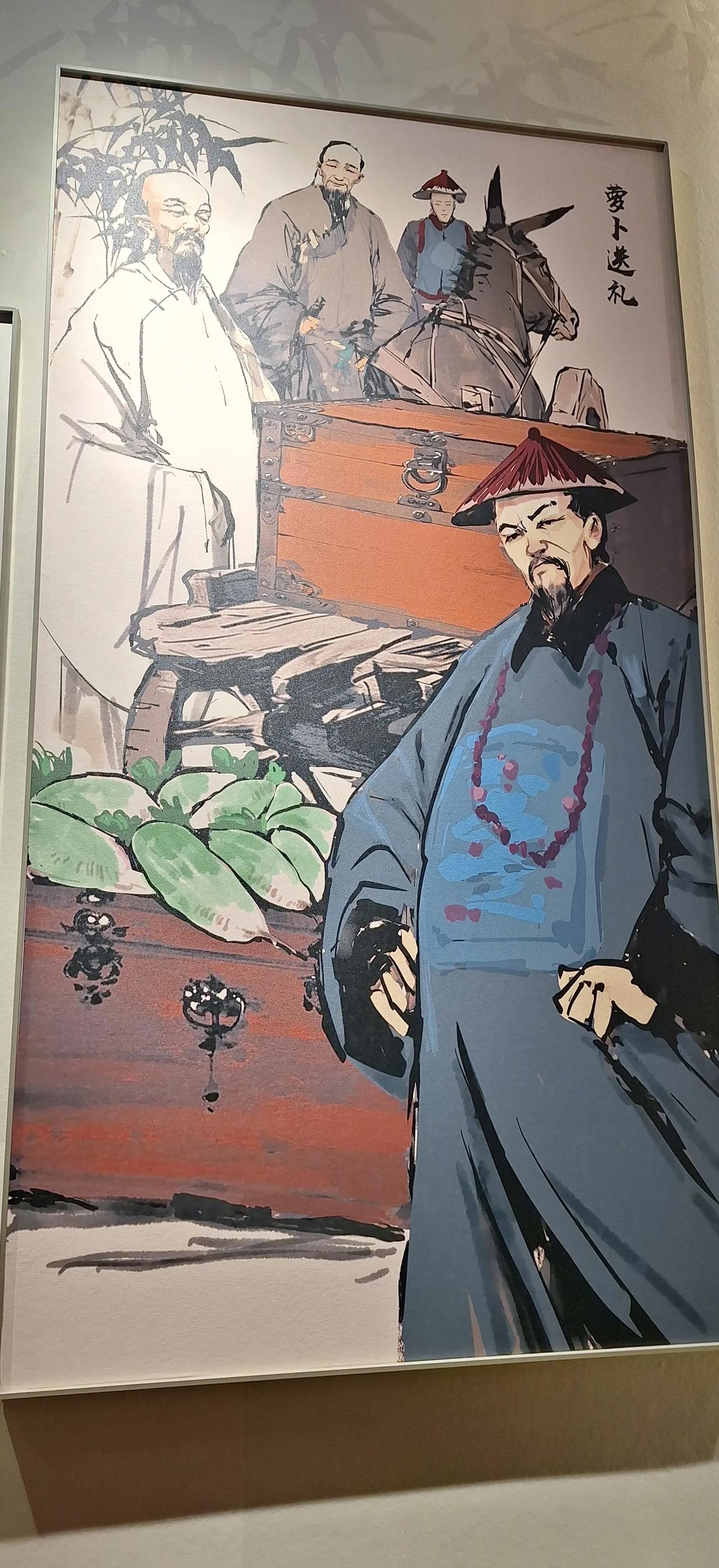 郑板桥纪念馆里有这样一个故事，当年钦差大臣路过潍县，派人给郑板桥送了一百两银子，