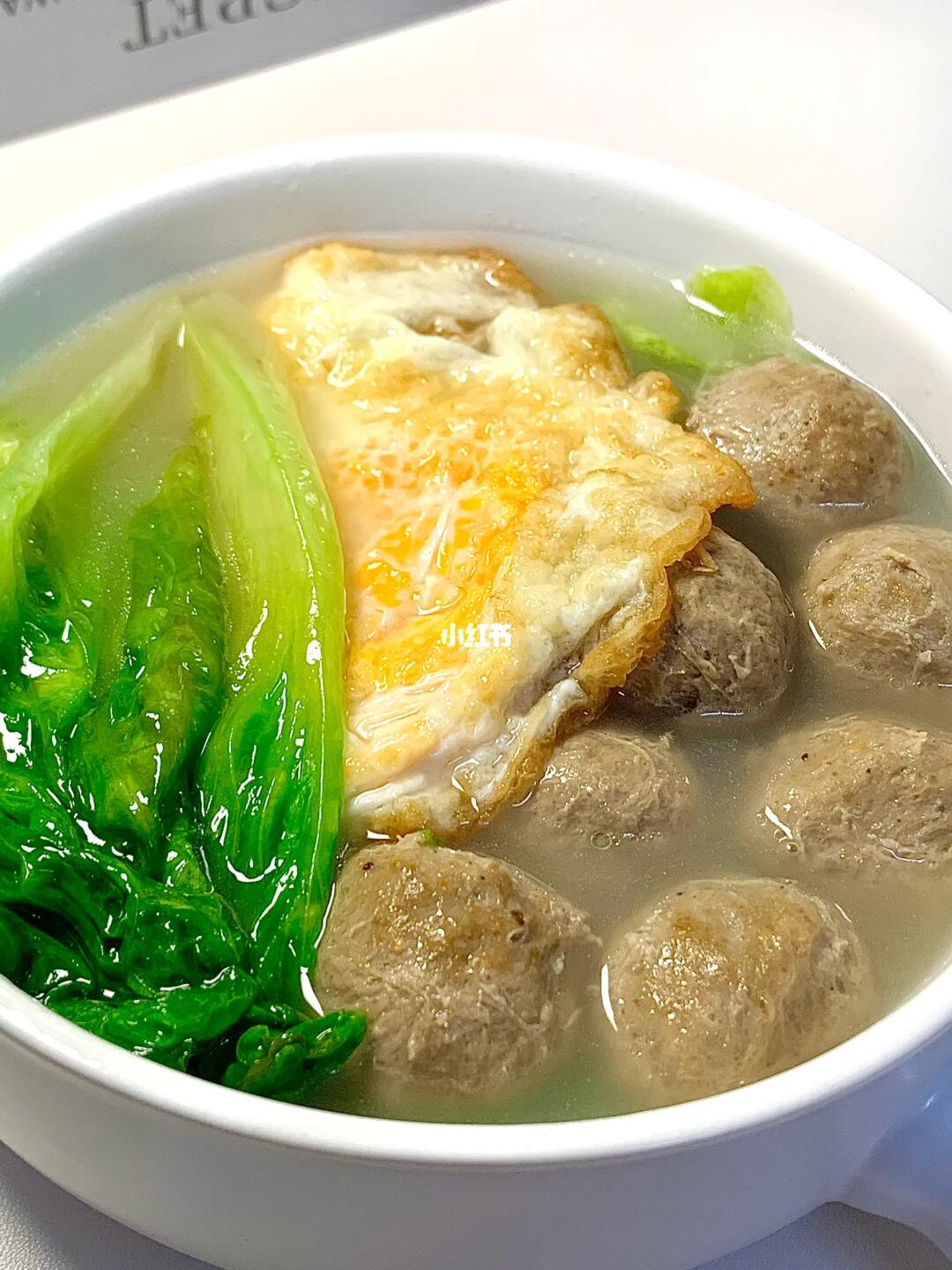 牛肉丸生菜汤！巨好吃！香迷糊了！！