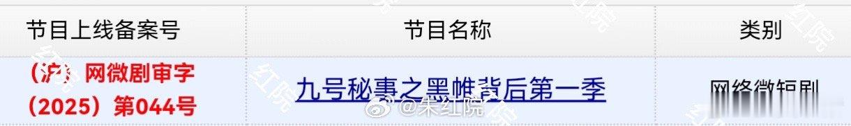 魏大勋《九号秘事之黑帷背后》过审下证，第一季七集期待