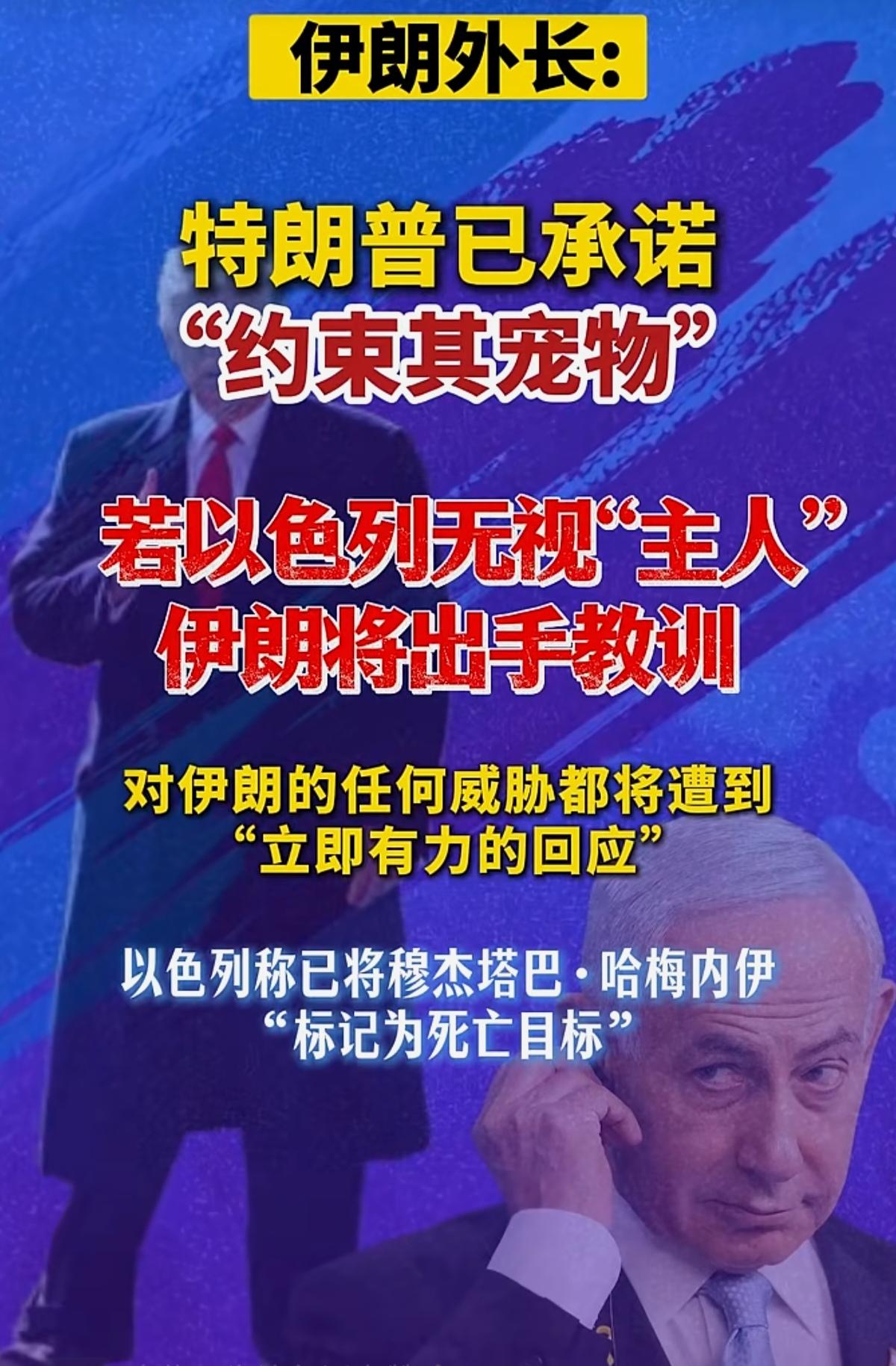 哈哈！😺 “宠物”，为这称呼点赞！
       昨天，伊朗外长阿拉格齐称，美