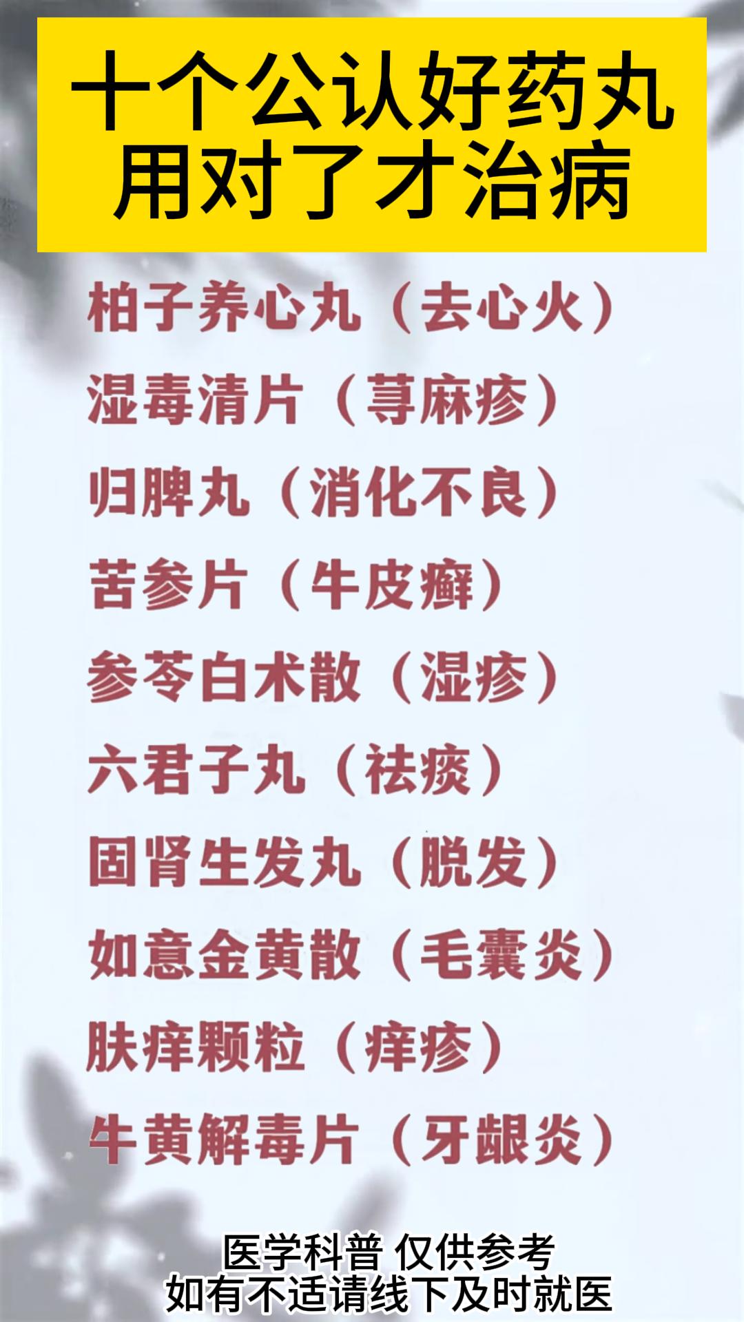 十个公认好药丸 用对了才治病#中医##健康##中药#