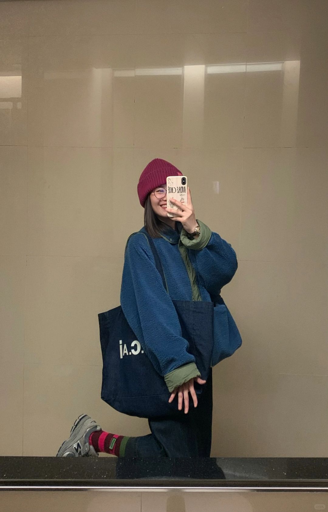 来点撞色🩷💙，倒春寒天的日杂女孩