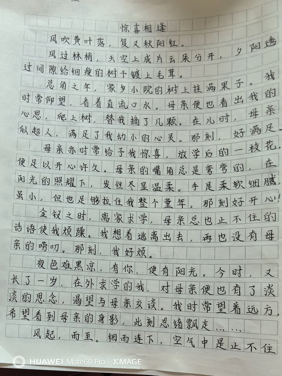 很舒服的语言，考场作文