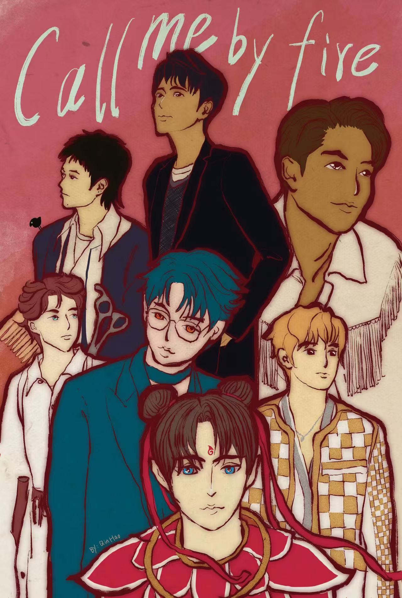 #秦昊手绘李克勤阵营全家福# 不愧是最佳乙方，还有什么是秦昊不会的！手绘“一见钟