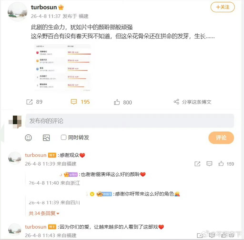孙俪发危险关系热度孙俪晒危险关系猫眼数据孙俪发文：“此剧的生命力，犹如片中的颜聆