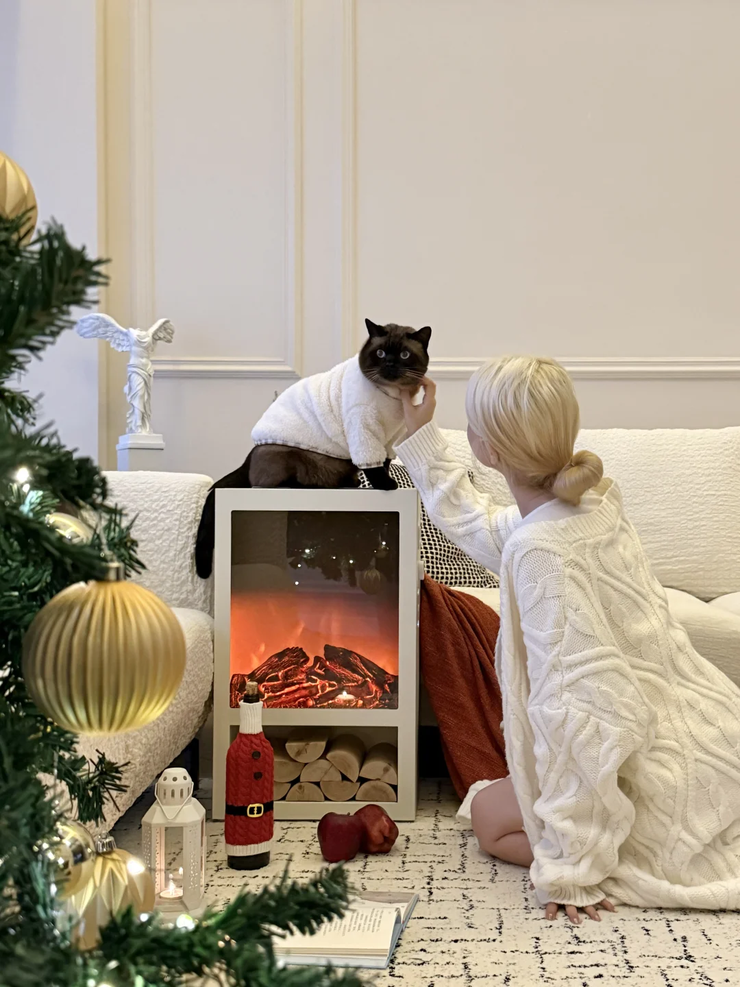 小猫这么黑是不是靠壁炉太近烤糊了•.🪵🐈‍