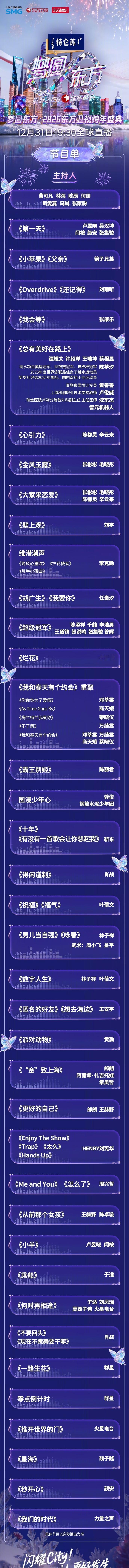 跨年晚会节目单好热闹啊！你会选哪个台陪你跨年[打call] ​​​​