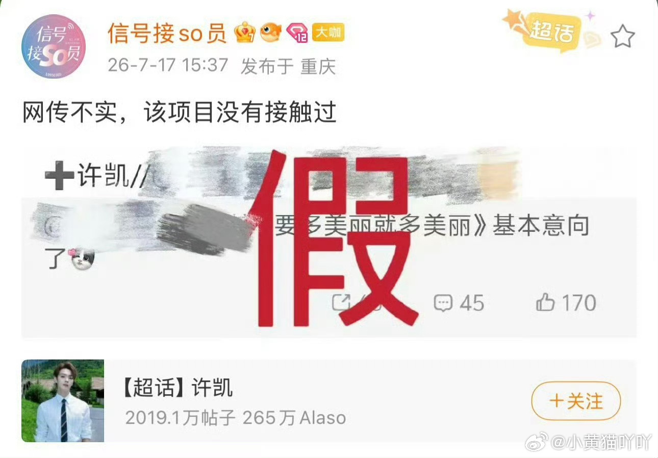 许凯对接已打假《要多美丽就多美丽》 