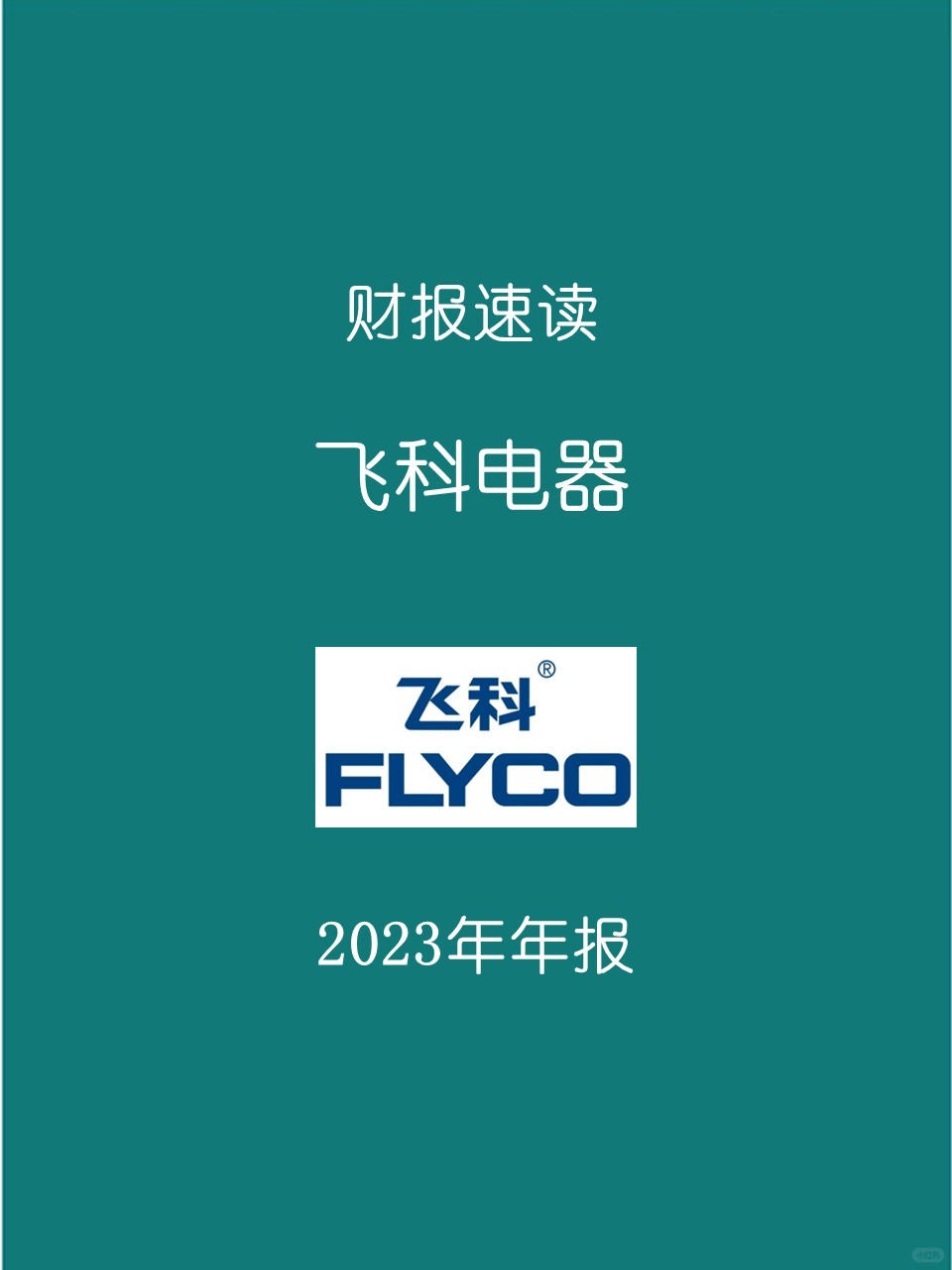 2023年报 | 010 飞科电器