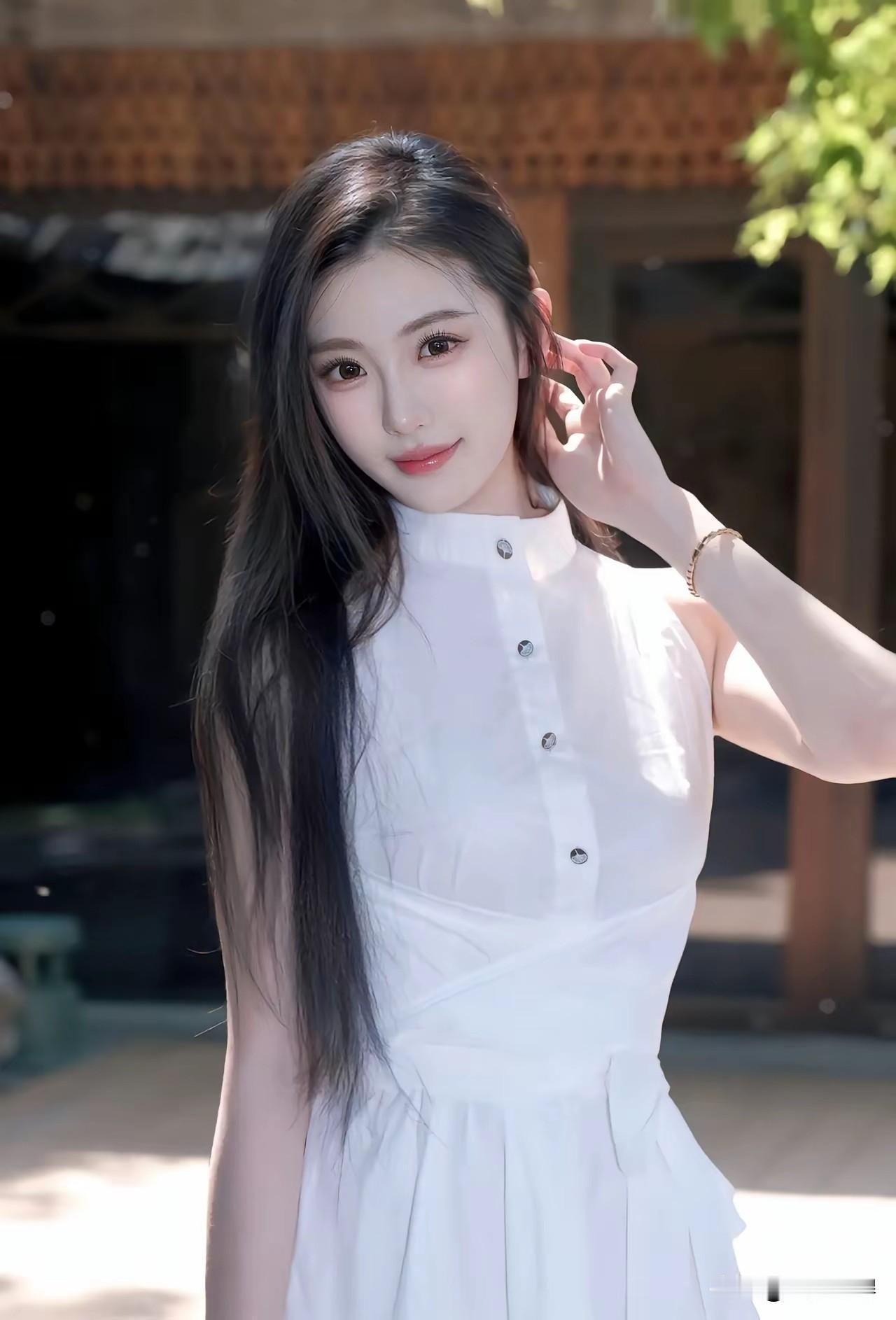 白衣飘飘，如同一朵盛开的百合花，散发着迷人的仙气。一眼沦陷的神级美图 美女的美丽
