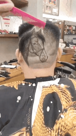 这位理发师的手艺，那真是不服都不行啊！

这才是正宗的“人头马”！

现在随便进