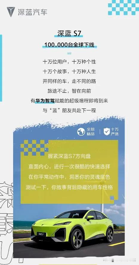 不知不觉中，长安深蓝S7，第10万辆已经下线了！
这车是23年6月份上市的，到现