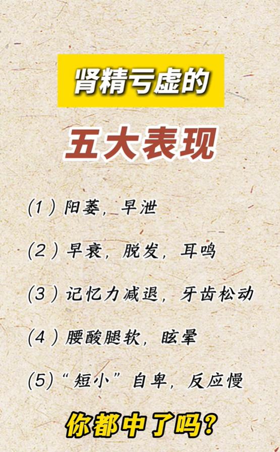 肾精亏虚五种表现，对照自查自身状态