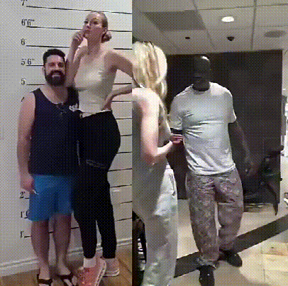 世界上最高的职业女模特是什么样？真的好高，腿是真长啊。她此前还和奥尼尔合过影，算