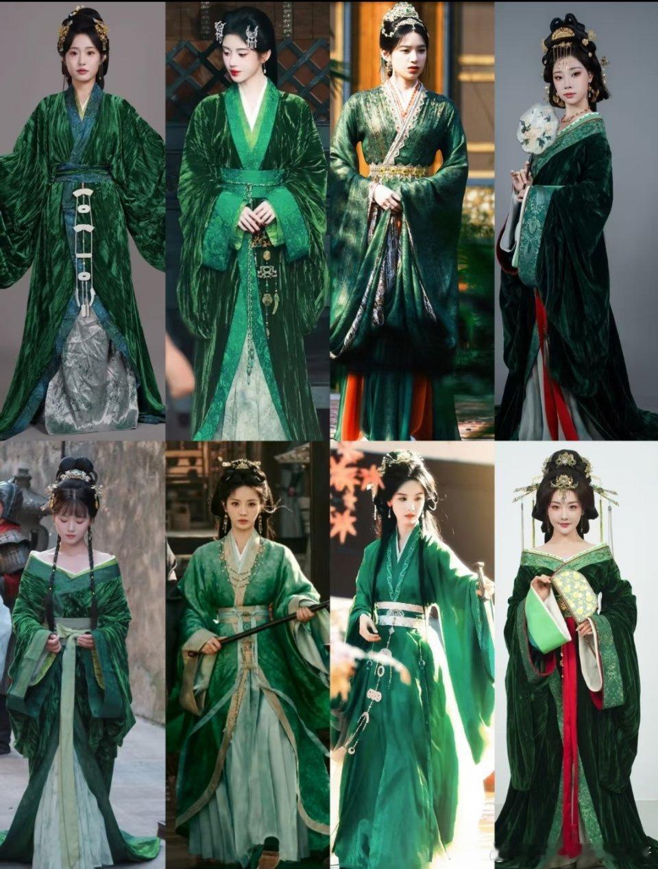 女明星墨绿色造型，谁最高贵好看?是鞠婧祎 张婧仪，还是田曦薇 陈都灵? 