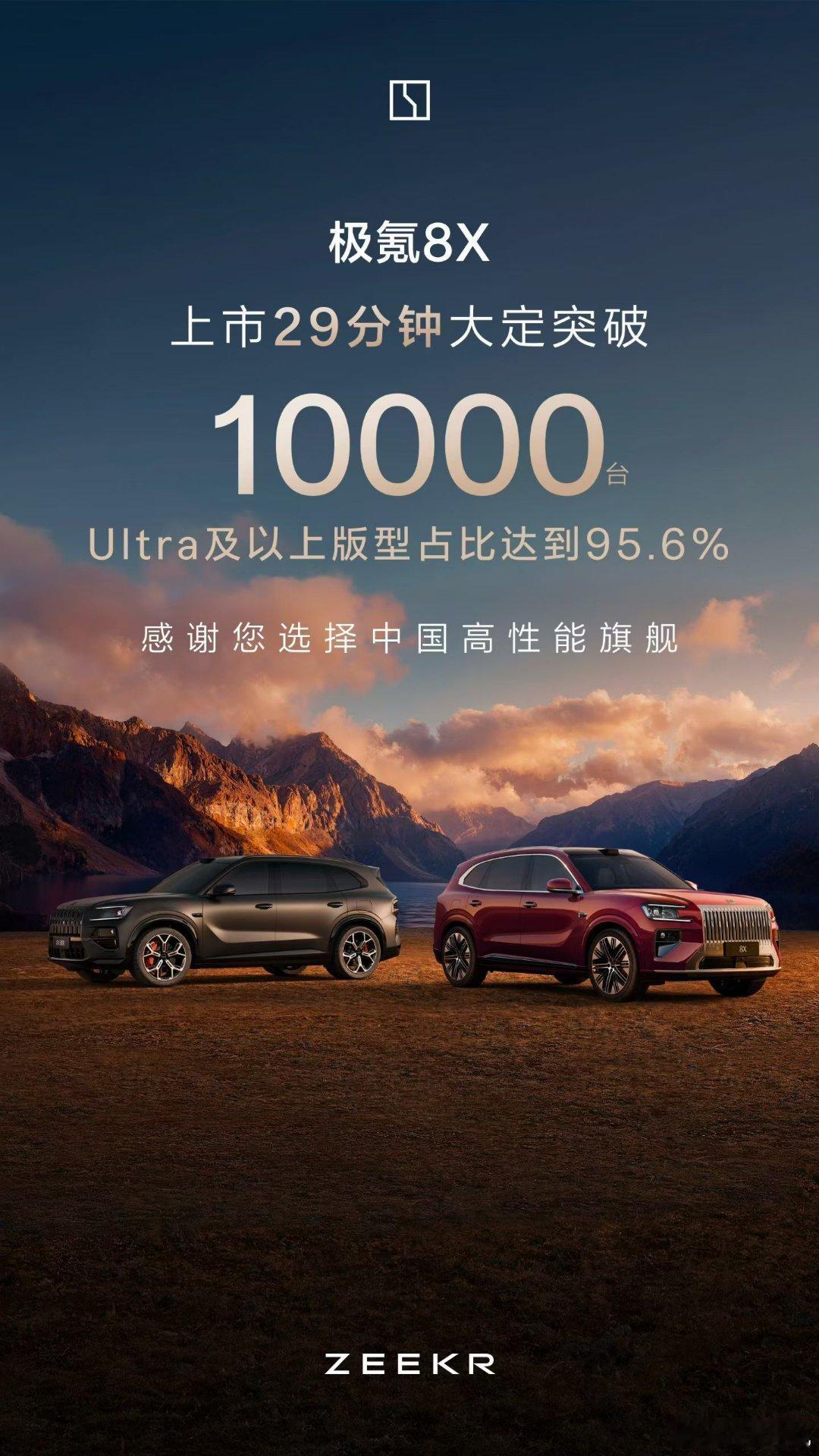 中式新王极氪8X大定破万果然ultra版本95.6%以上我就说踏踏实实买耀影是最