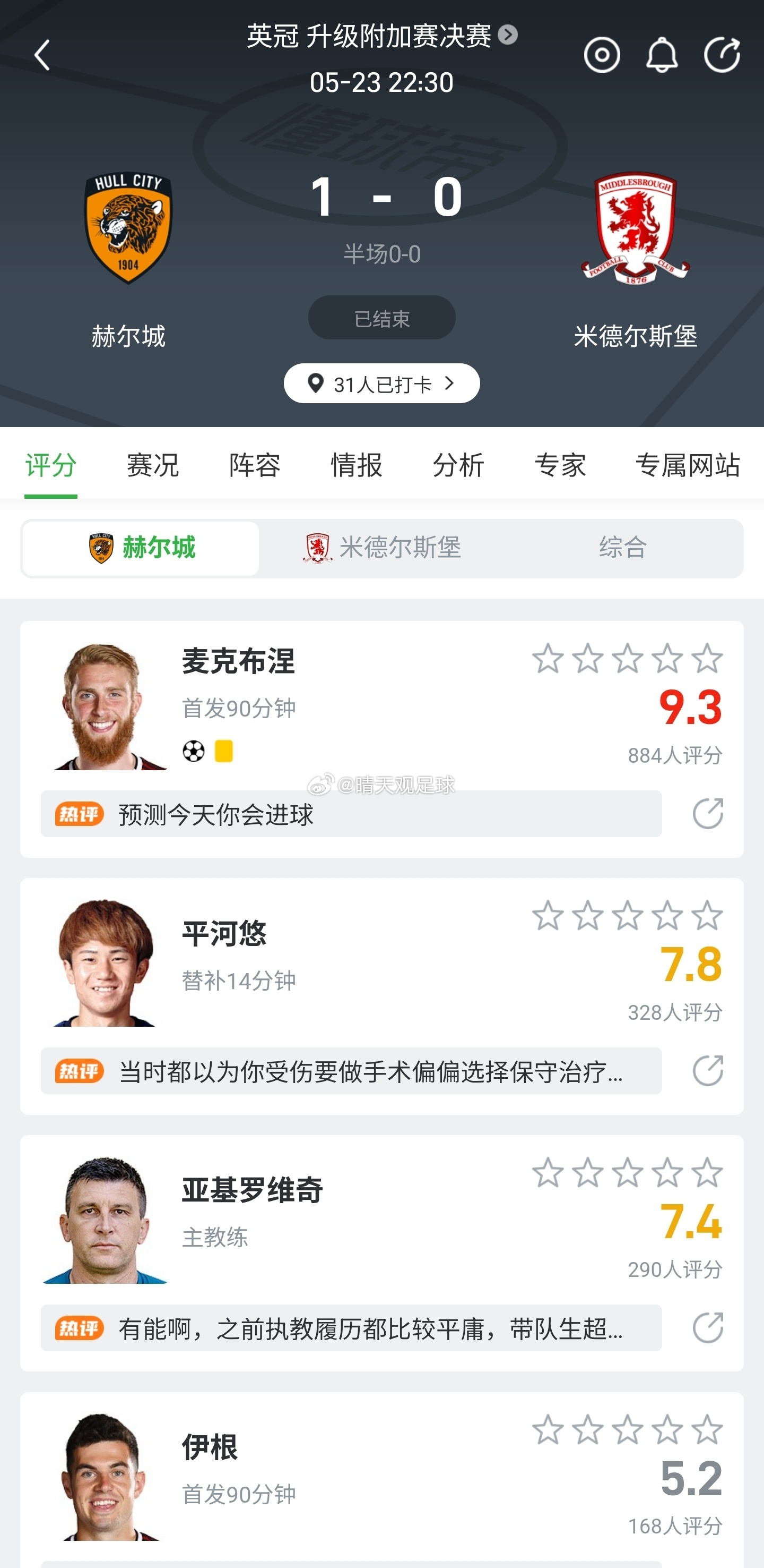 九年蛰伏，今朝归来！赫尔城在生死对决中展现顽强韧性，依靠麦克布涅的绝杀进球，1-