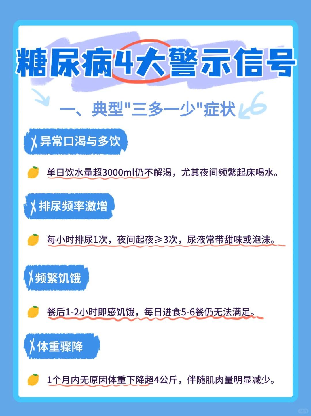 糖尿病早期症状，千万别忽略！
