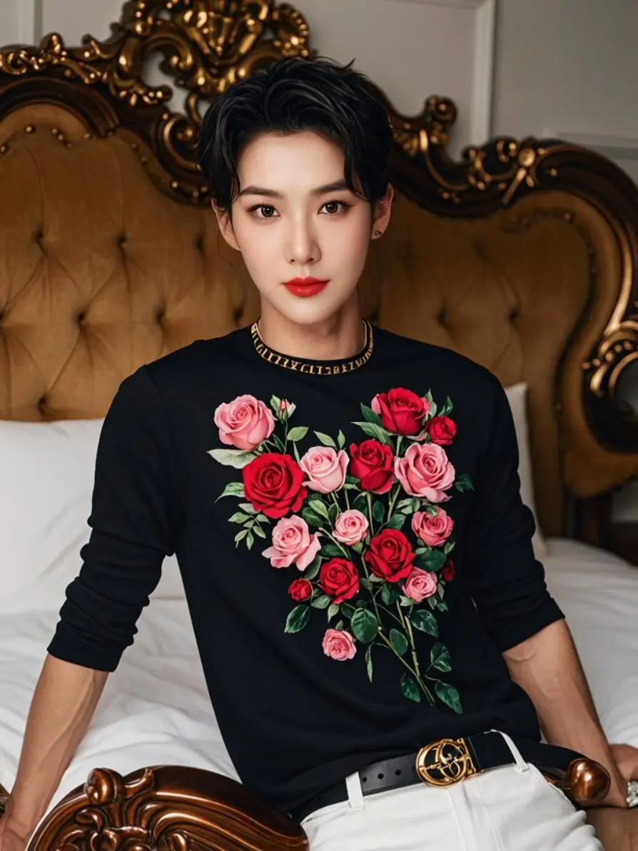AI痞帅卧花床 打开美好生活