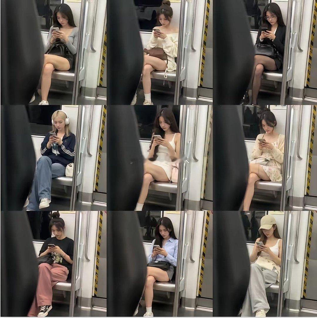 现在的小姑娘坐姿真固定 