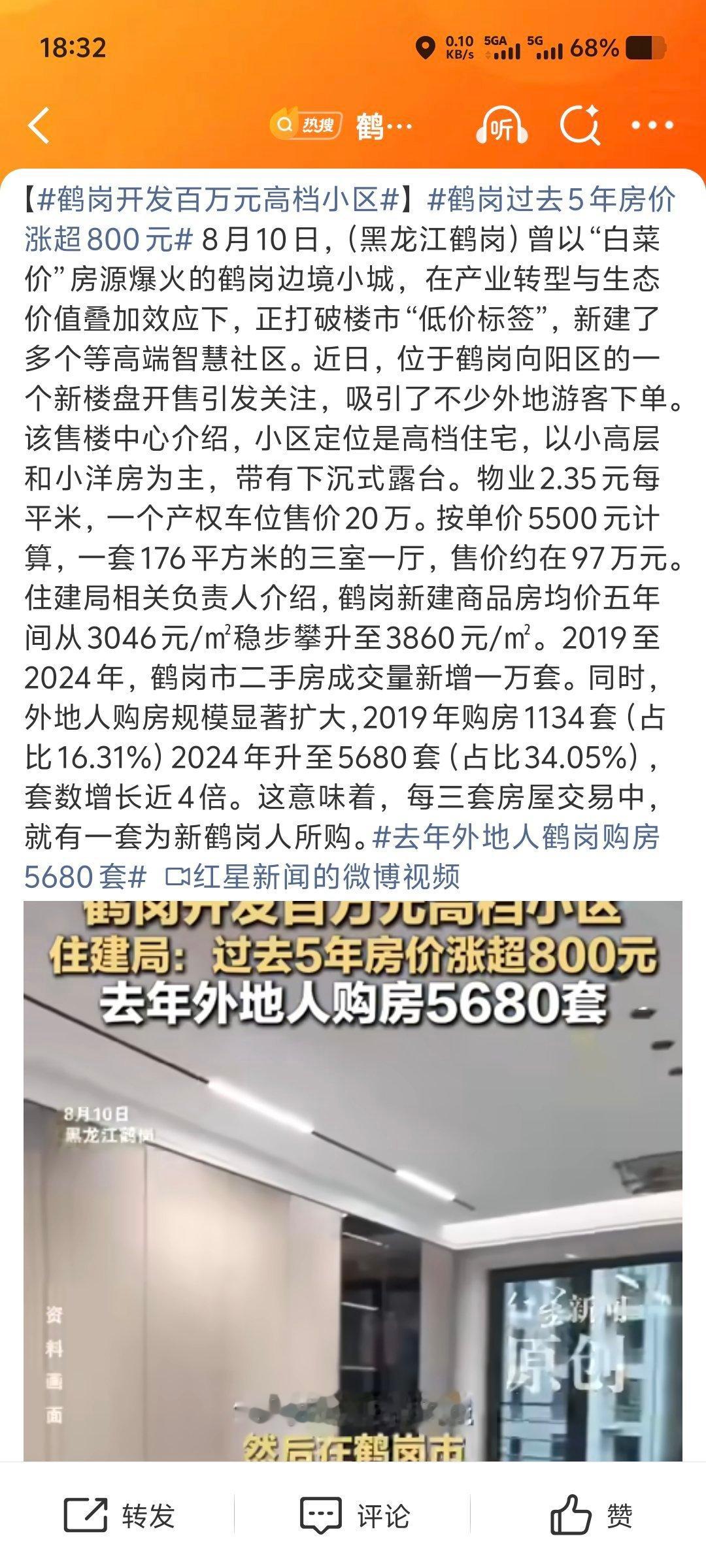 鹤岗开发百万元高档小区 这价格说实话，青岛的蓝谷也能寻到挺不错的房子[羞嗒嗒]→