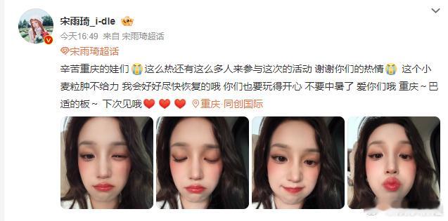 宋雨琦肿成蜜蜂小狗也好萌，要好好休息，希望早日康复呀！暑假刷到宝了 ​​​