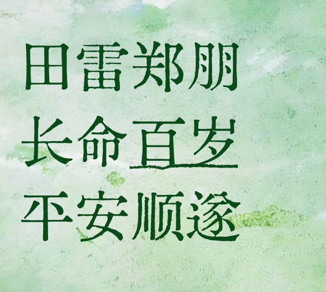 祝田雷郑朋长命百岁平安顺遂 