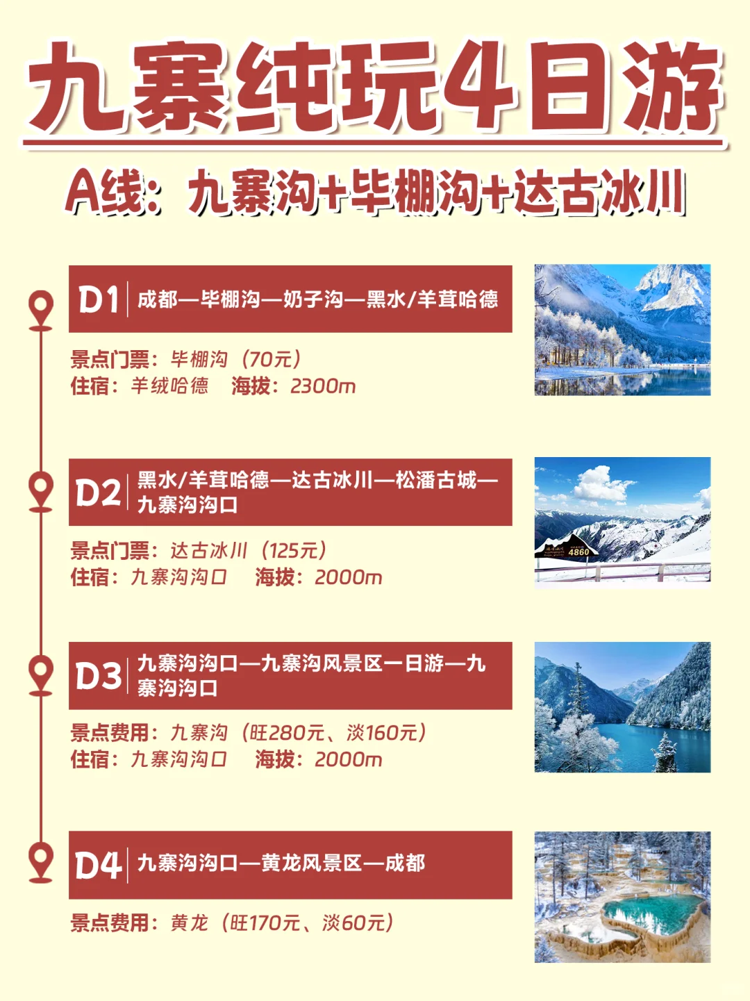 九寨沟纯玩4日游🚘2-8人旅拍小团❤️人均1K+