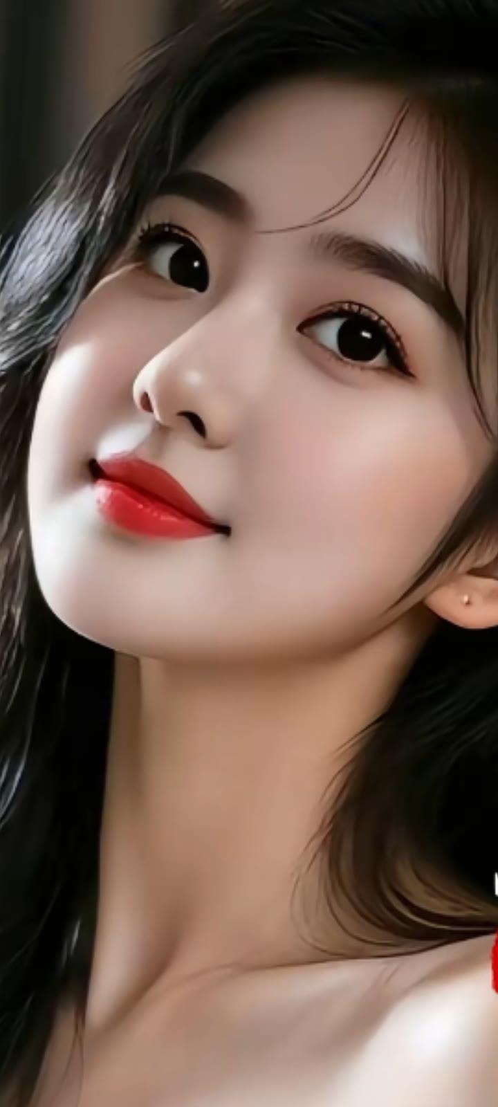 温柔眼波流转，红唇轻启，似有千言万语