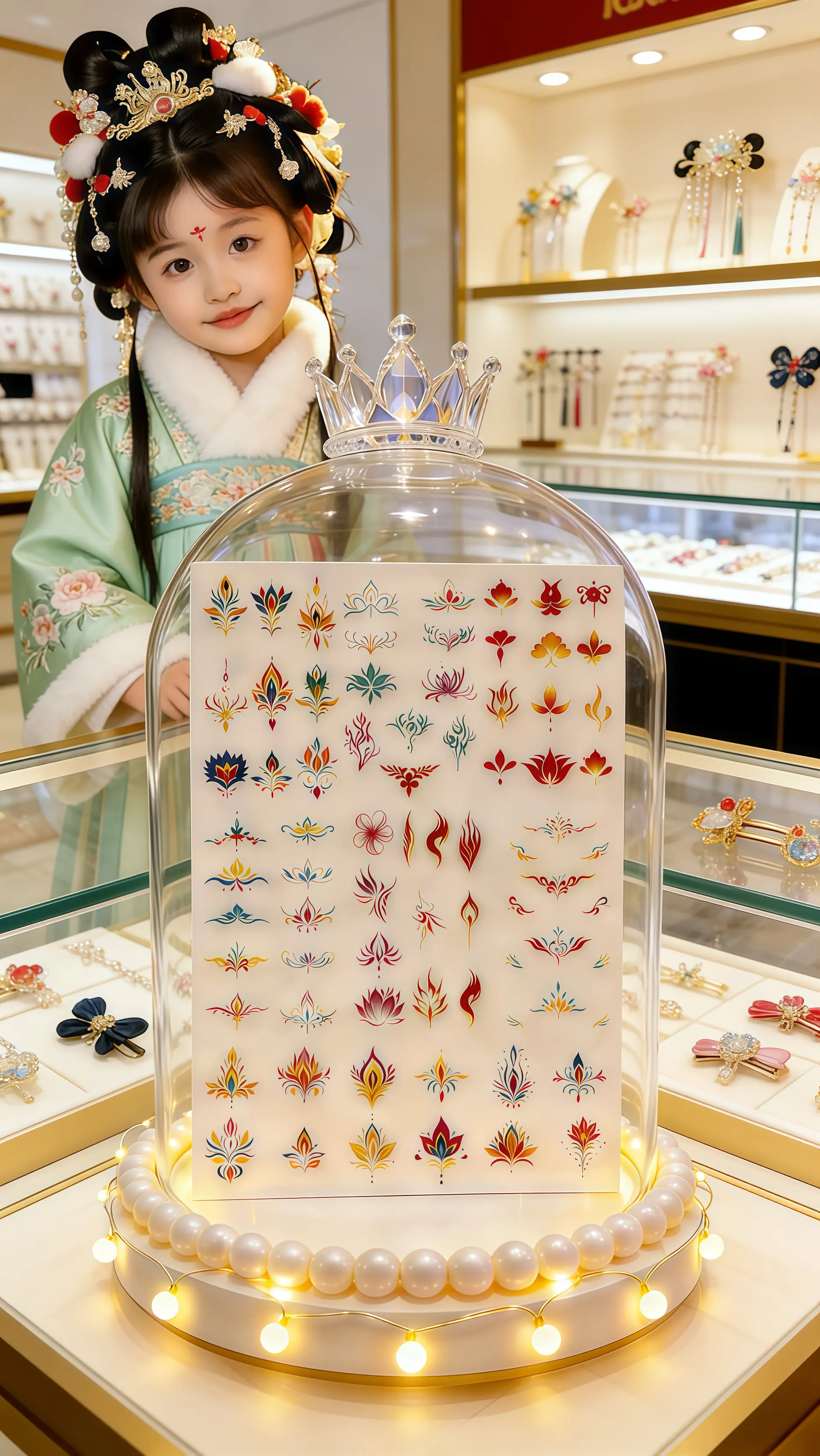 新年可爱眉心贴，拜年服和新中式服，汉服都好搭，贴上精气神马上有了。