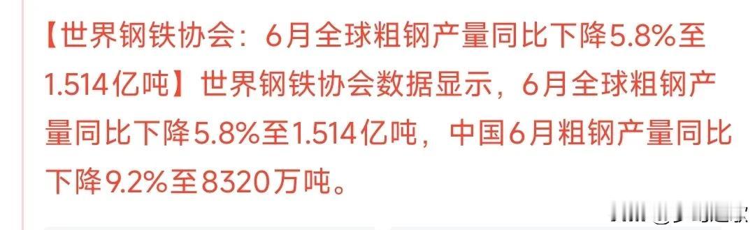 钢铁板块传来重磅利好消息，A股明天钢铁有救了。
数据显示中国粗钢产量正在下降，也