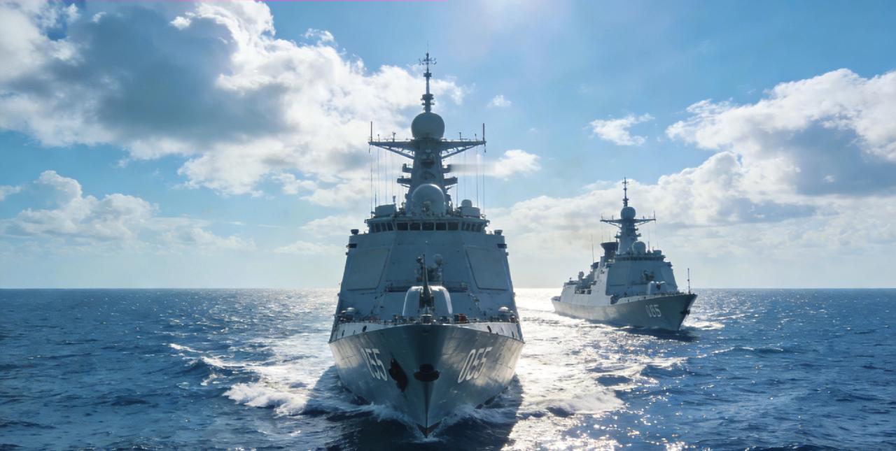 两艘万吨大驱在南海向全国人民拜年
 
新春佳节，万家团圆之际，远在南海海域，中国