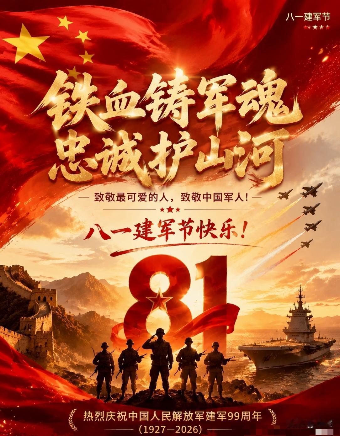 铸军魂
——贺中国人民解放军
建军99周年

南昌城头起迅雷，
赤旗漫卷扫尘灰。