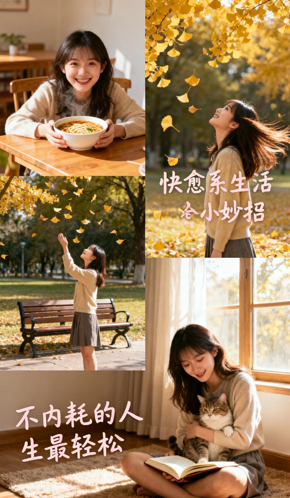 生活想开心，不用追太多虚无，把日子过简单就好。减少无用执念，不纠结过往、不焦虑未