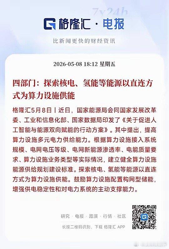 周五晚上，核电，氢能迎来政策性利好消息，下周板块稳了四部门印发了一个文件，简单就