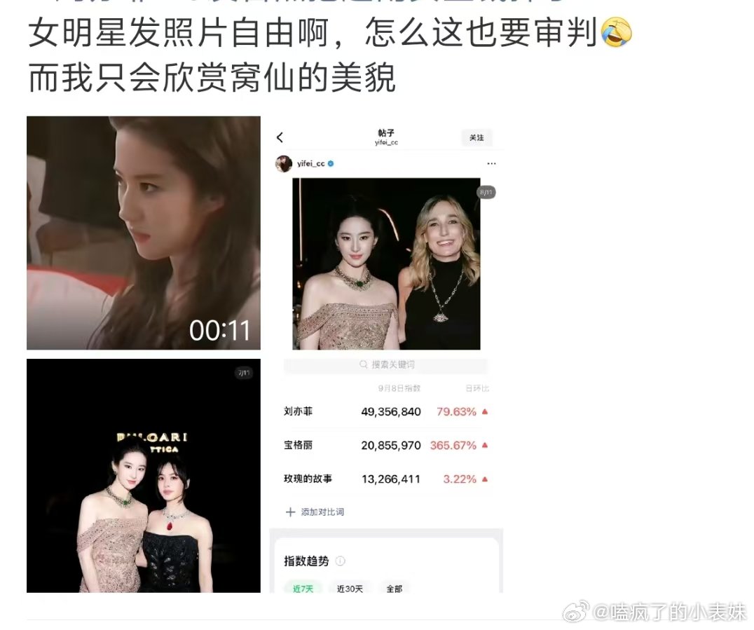 刘亦菲粉丝现状 刘亦菲粉丝情绪好稳定，都在说支持刘亦菲发帖自由！ ​​​