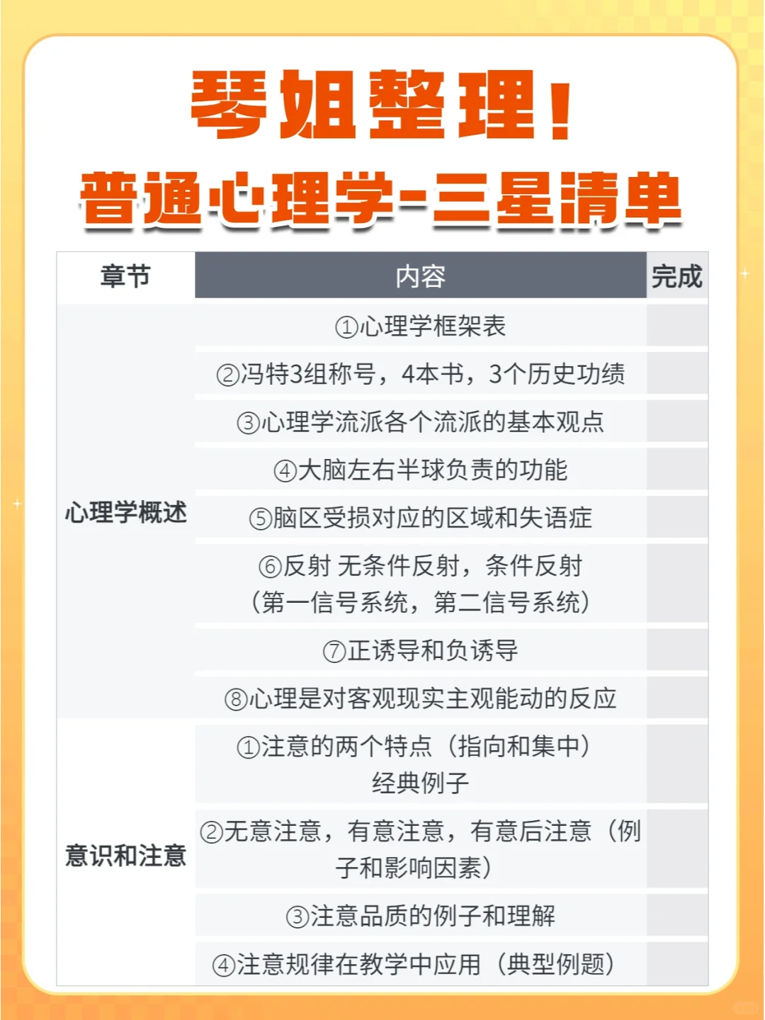 直接照着学！琴姐整理三星清单（详细版