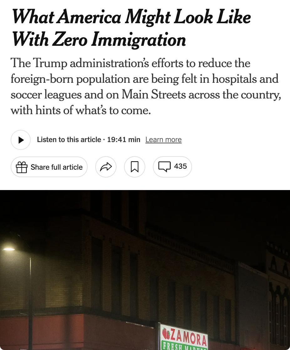 美媒：美国若无移民会怎样？

特朗普政府的移民限制政策已产生广泛影响。一年来，路