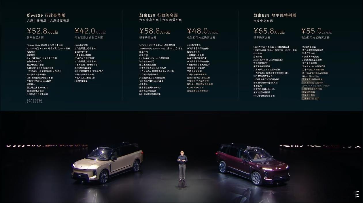 蔚来es9  BaaS方式42w起整车52.8万起，大伙觉得如何？蔚来es9 蔚