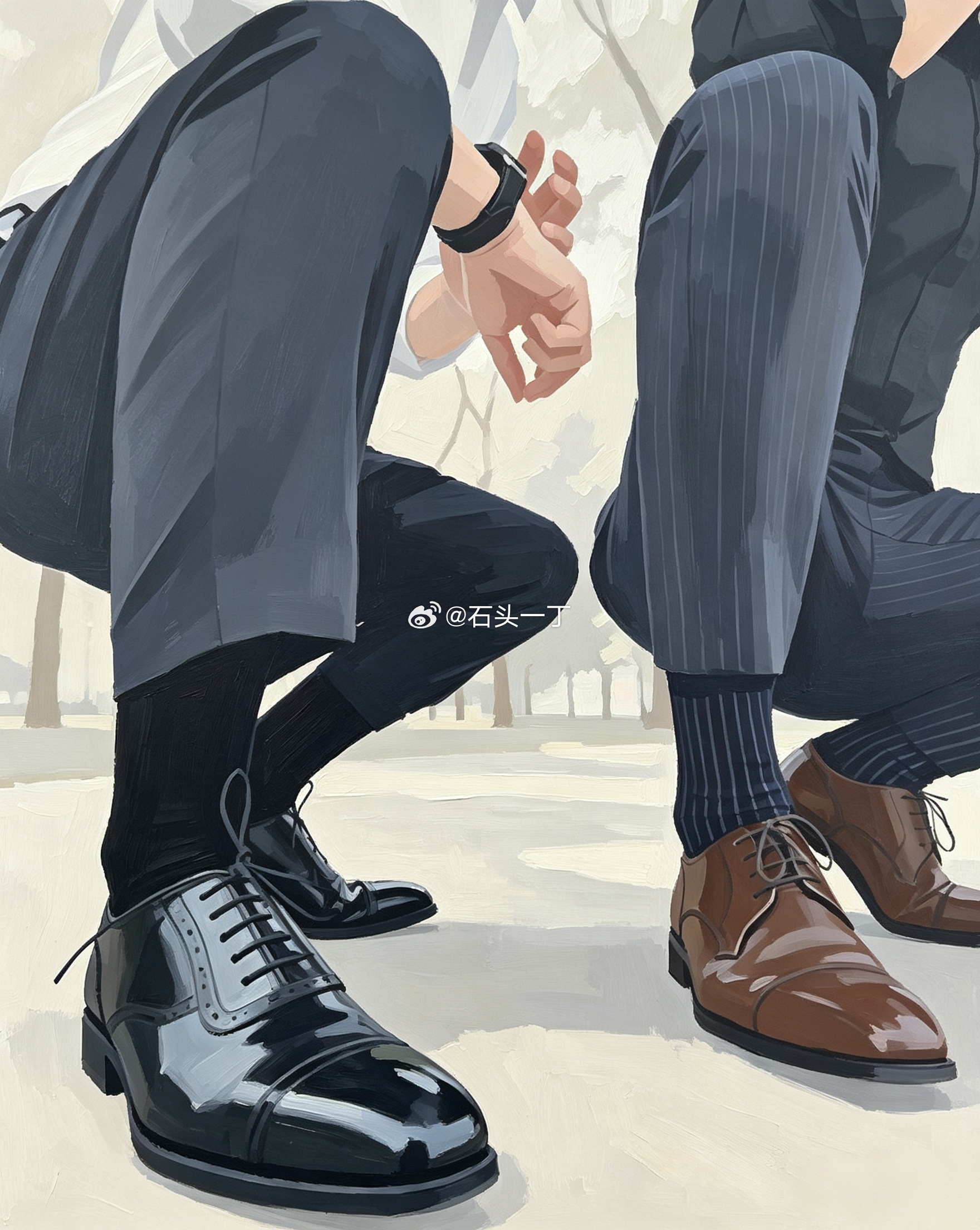 OOTD[超话] 今天走路去吃饭，路过小公园，和老虎🐯拍个照！[哈哈][哈哈]
