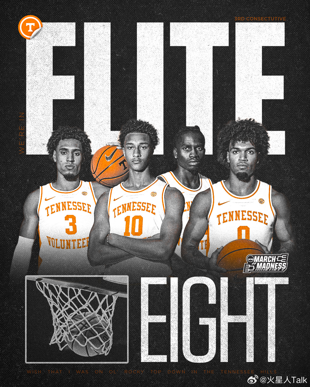 2025-2026赛季NCAA男篮疯狂三月 中西区田纳西大学击败爱荷华州立，连续