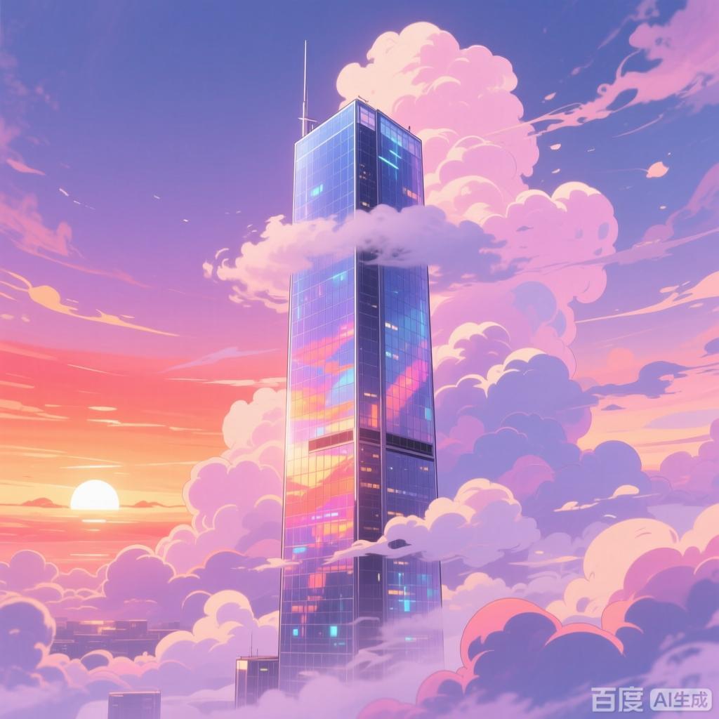 上联：云卷云舒天作画，
下联：楼高入云通云霄。