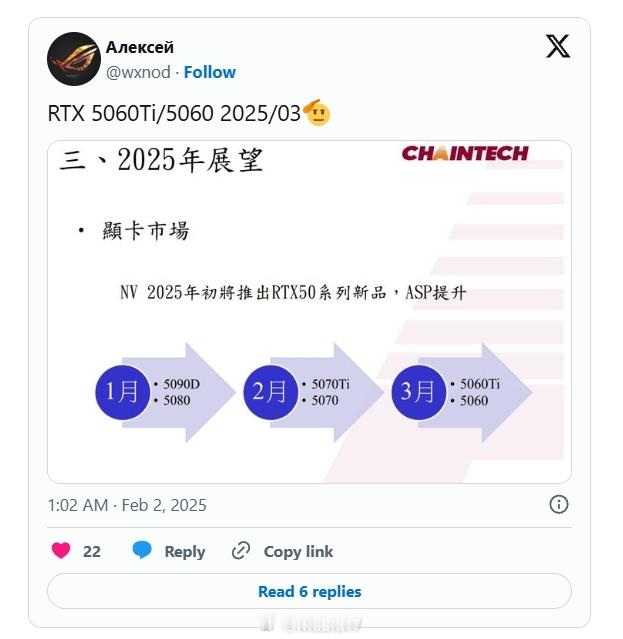 RTX5070 这个月，RTX5060下个月 