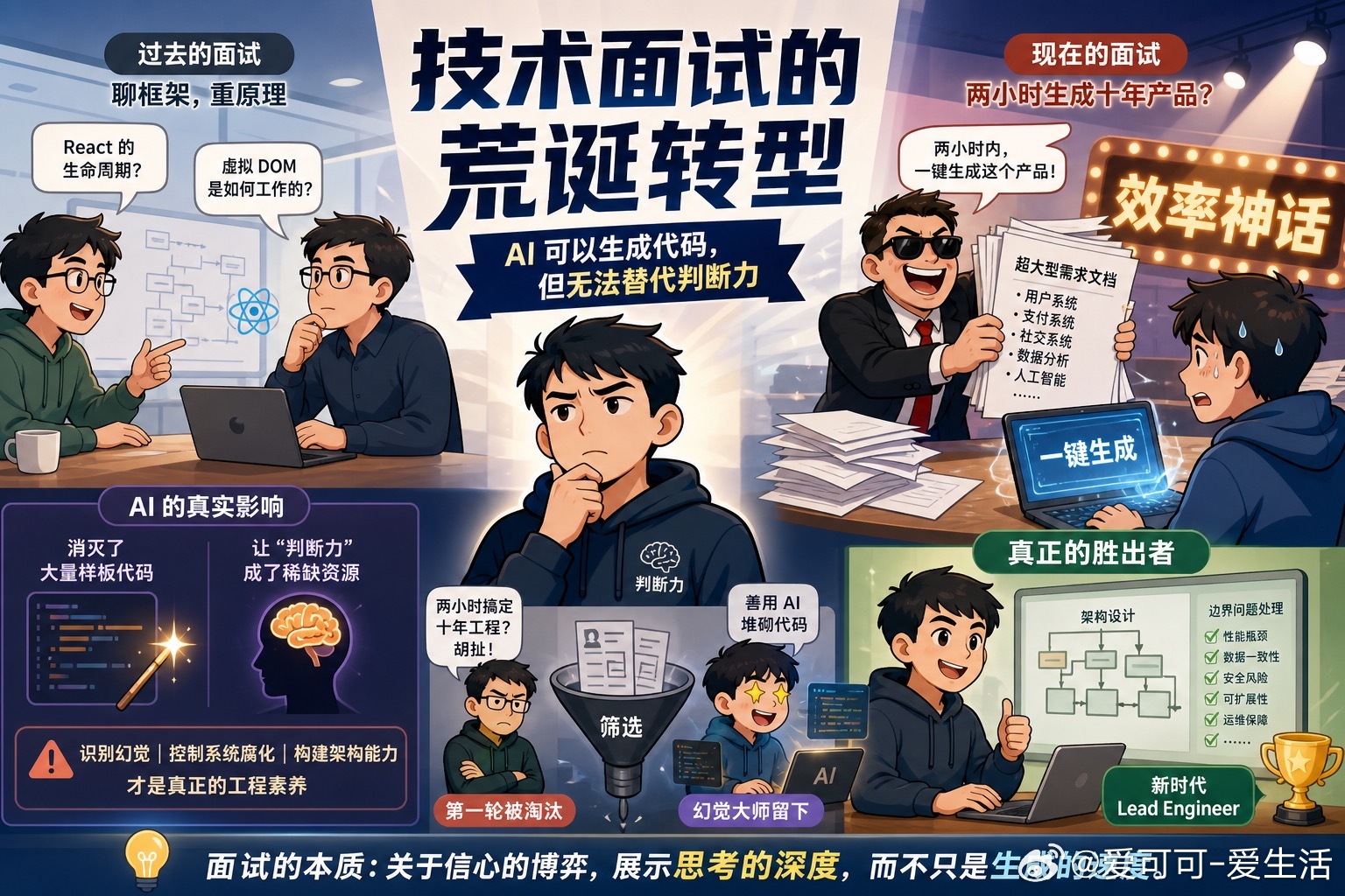 【程序员面试变天：从卷八股到卷“表演”】现在的技术面试正经历一场荒诞的转型。以前