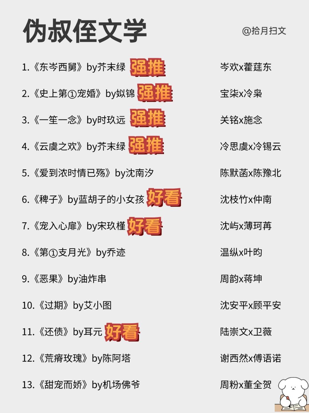 啊啊啊！百看不厌的26本伪叔侄文学