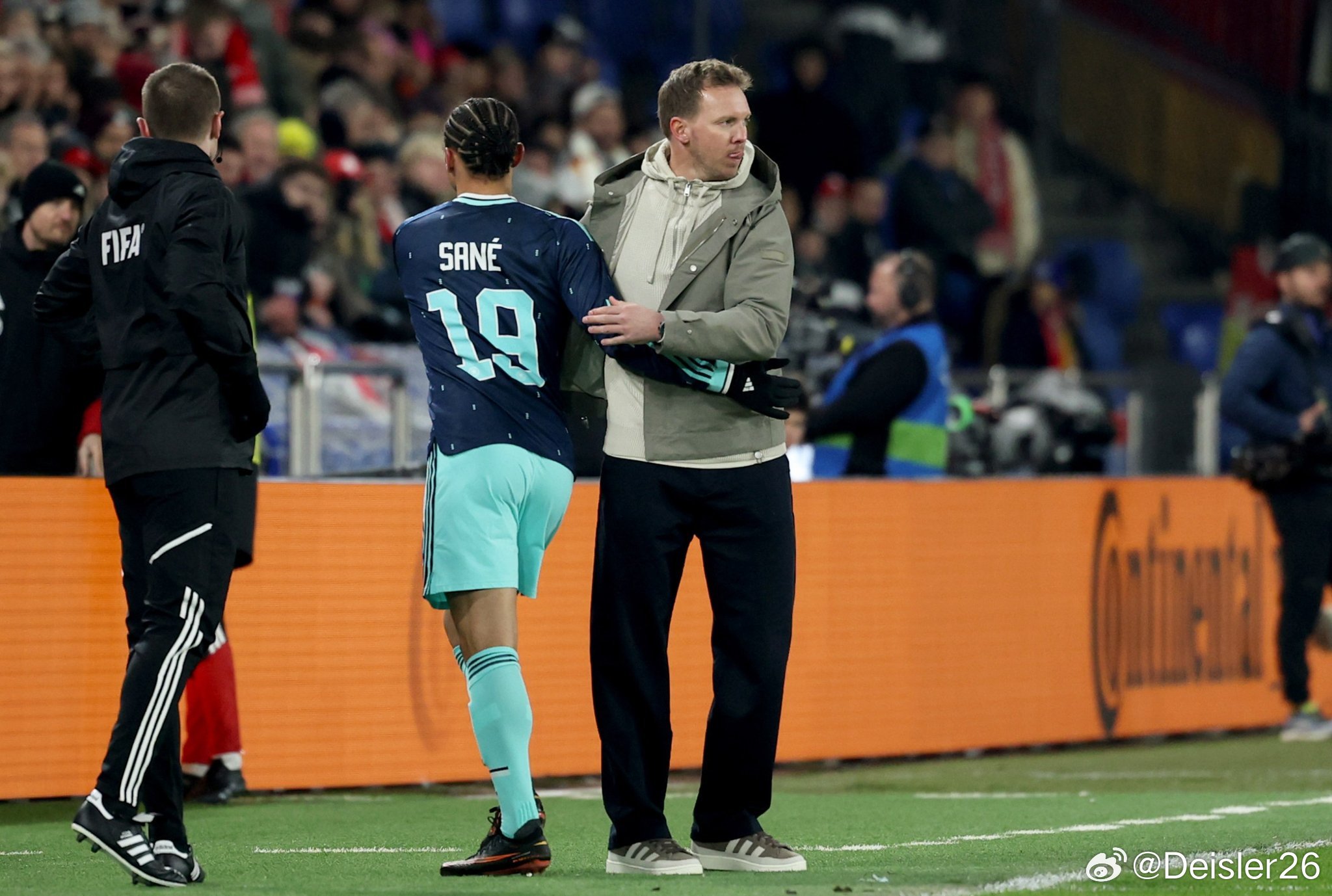 ➡️勒洛伊·薩內在最近兩場比賽後的世界盃前景🎙️納格爾斯曼：“他在對陣瑞士時的