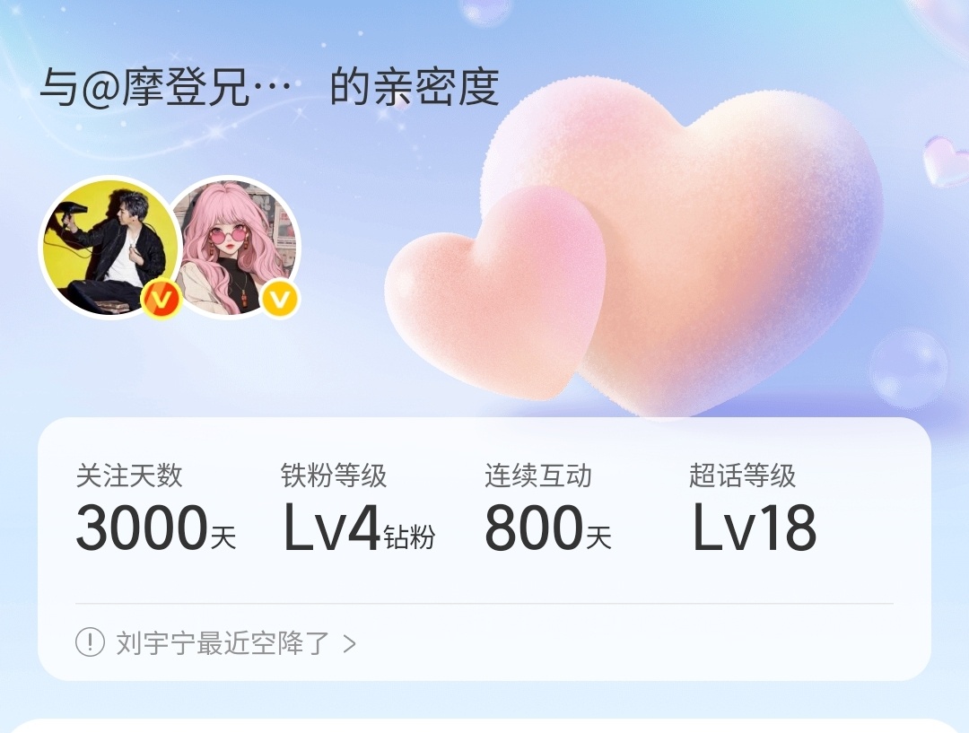 刘宇宁新歌我想 | 腾讯音乐由你榜 | 摩登兄弟[超话]关注大哥已经3000天啦