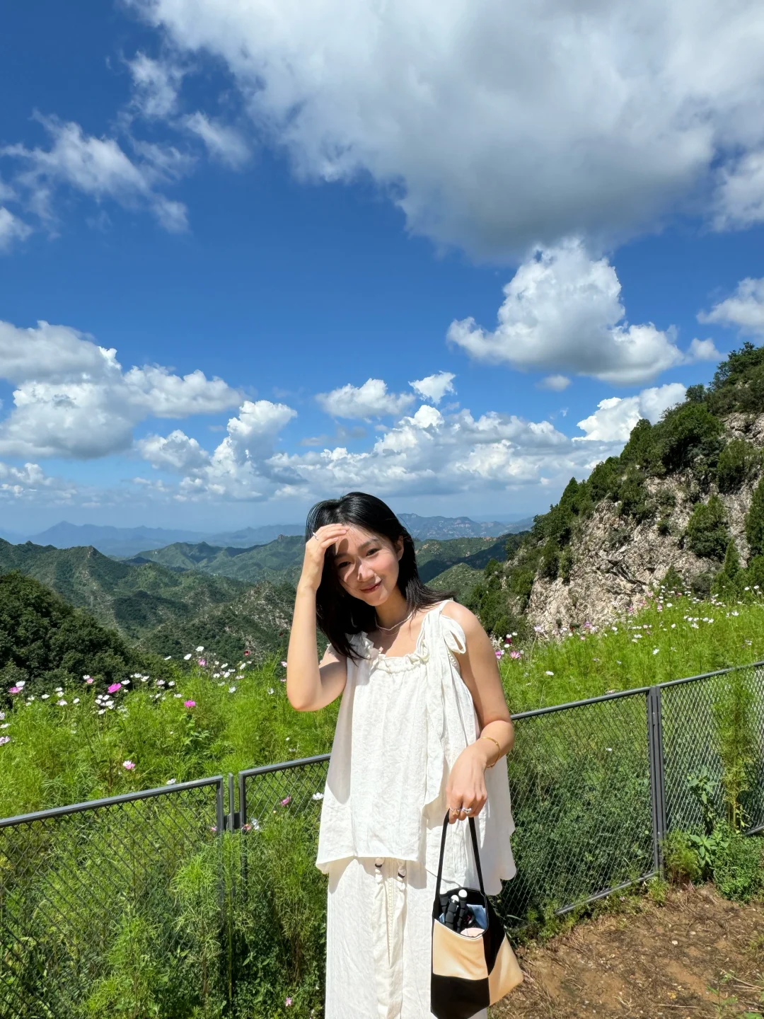 在金山岭的格桑花田🍃☁️